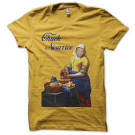 Tee shirt Chuck Norris parodie La Laitière Chuck Nourrice jaune