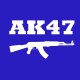 Tee shirt AK-47 kalachnikov blanc/bleu royal