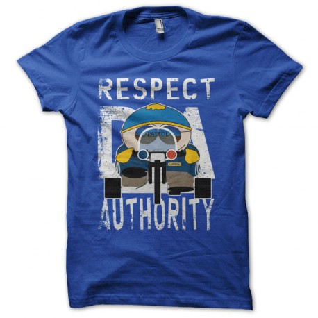 Camiseta Respect My Authority Cartman South Park parodia azul