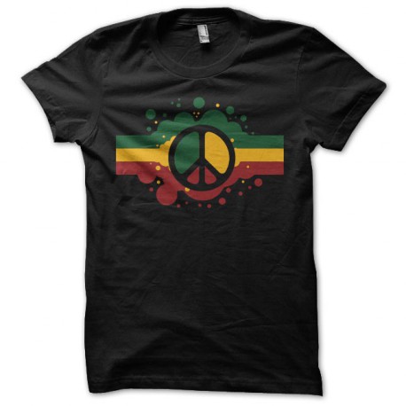 Tee shirt rasta Peace and Love artwork noir