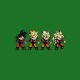 camiseta Son Goku evolution pixel art blanco