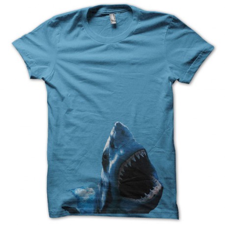 Tee shirt requin tigre turquoise