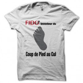 Tee shirt Fido Le coup de pied au cul blanc