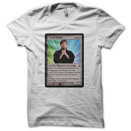 Tee shirt Magic Gathering parodie Chuck Norris blanc