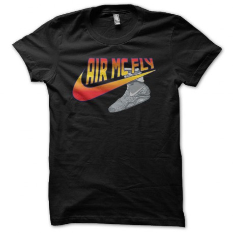 Tee shirt Retour vers le Futur parodie Nike Air Mc Fly noir