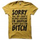 Tee shirt LMFAO Sorry Party Bitch jaune