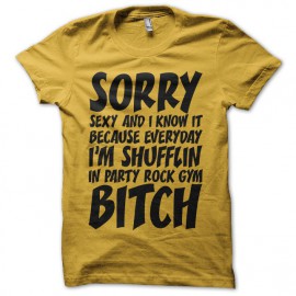 Tee shirt LMFAO Sorry Party Bitch jaune