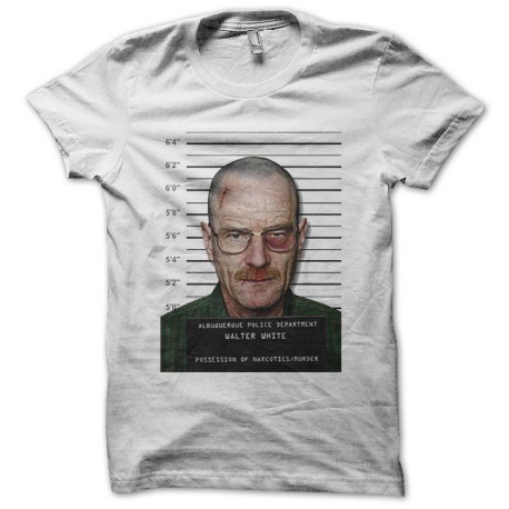 Tee shirt Breaking Bad Walter White police face blanc