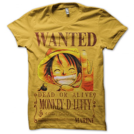 tee shirt wanted luffy one piece