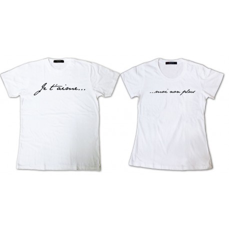 Gratuit Images Tee Shirt Pour Couple Je T Aime Moi Non Plus Pack Homme Et Femme le plus cool par