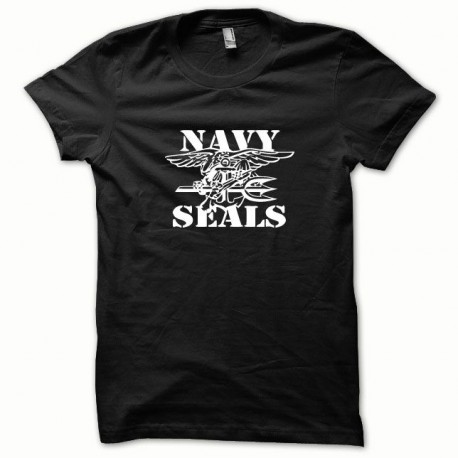 Marina de guerra sella la camiseta blanca / negro