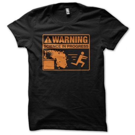 Tee shirt Warning Science in progress noir