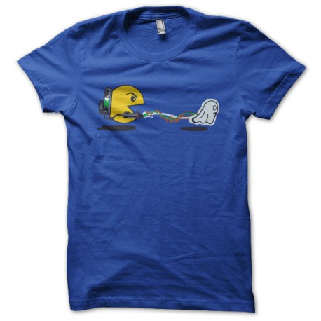 Tee shirt Pac man parodie Ghost Busters bleu