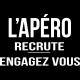 Tee shirt L'apéro recrute engagez vous humour alcool noir