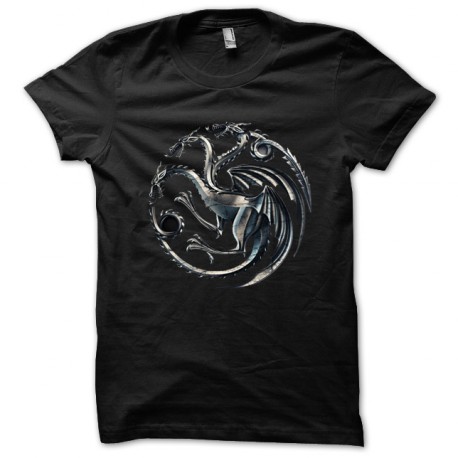 Tee Shirt House Targaryen dragons Trone khaleesi black iron