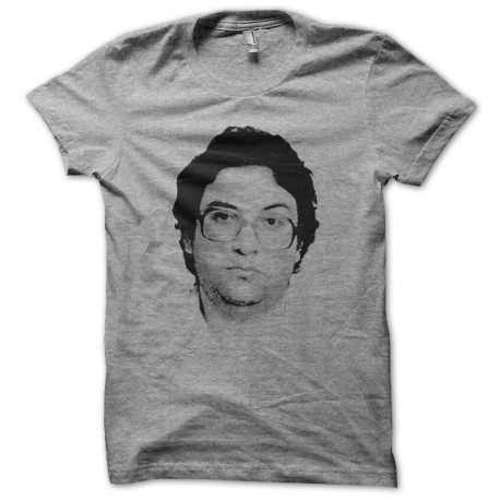T-shirt Kevin Mitnick halftone portrait gray