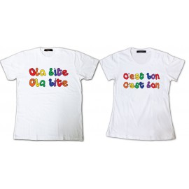 Tee Shirt Couple Ola bite ola bite C'est bon c'est bon