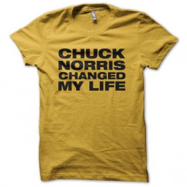 Tee shirt Chuck Norris changed my life jaune