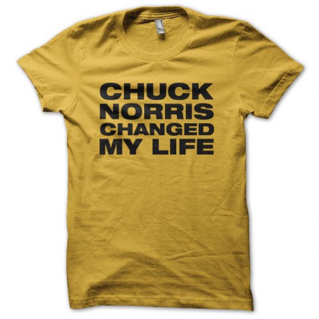 T-shirt Chuck Norris changed my life yellow