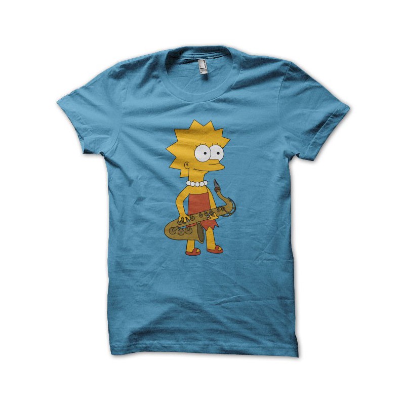T-shirt Lisa Simpson saxophone turquoise