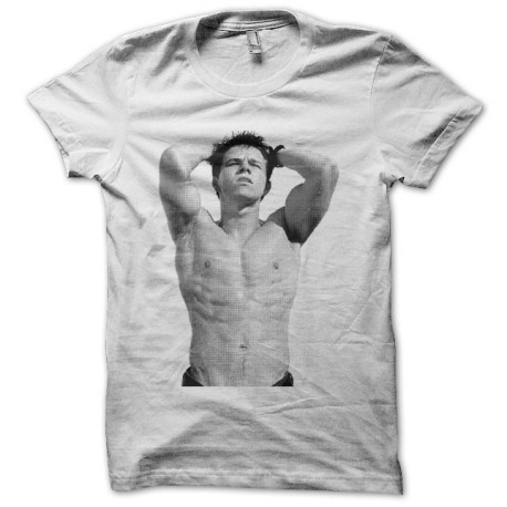 T-shirt Mark Wahlberg halftone picture white