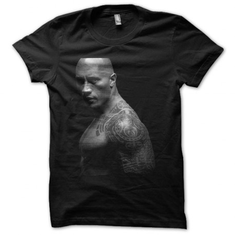 T-shirt Dwayne Johnson halftone picture black