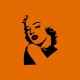 T-shirt Marilyn Monroe silhouette orange