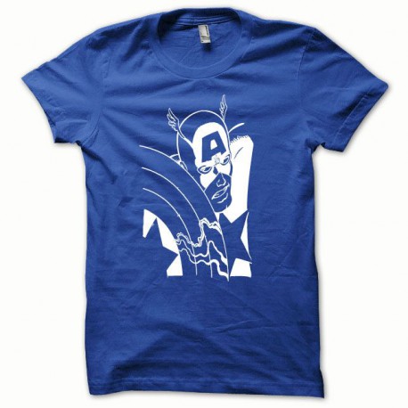 Tee shirt Capt America blanc/bleu royal