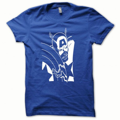 Tee shirt Capt America white / royal