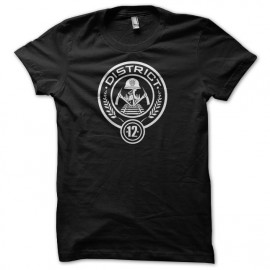 Tee Shirt Hanger Games District 12 black blazon