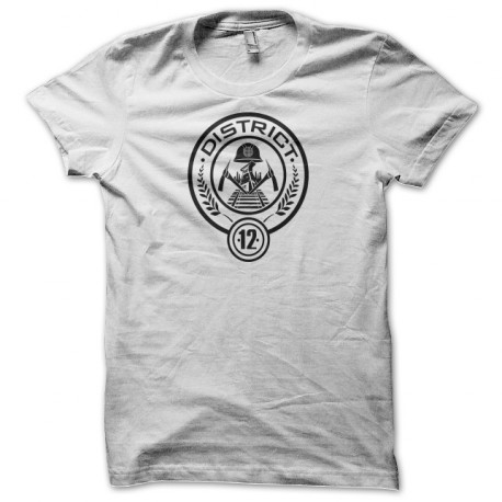 Tee Shirt Hanger Games District 12 white emblem