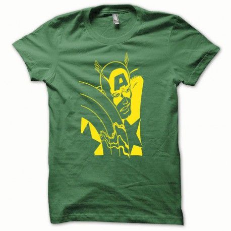 Tee shirt Capt America jaune/vert bouteille