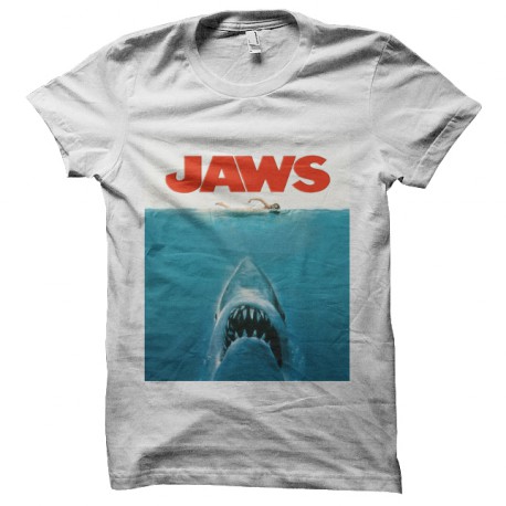 tee shirt jaws les dents de la mer blanc