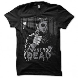 Tee shirt Walking Dead Gouverneur I want you all dead noir