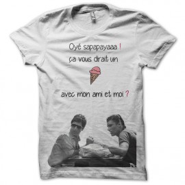 Tee shirt tony et many oye sapapaya en blanc