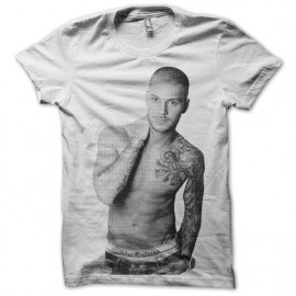 Tee shirt Mat Pokora trame noir et blanc