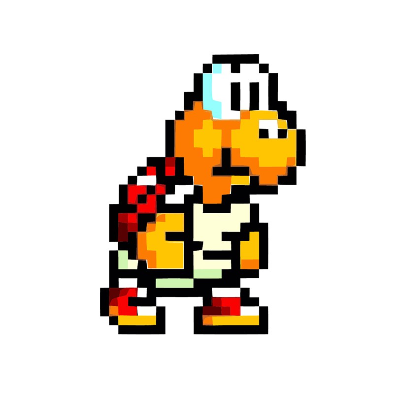 shirt turtle Koopa Troopa 8 bit white.