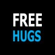 tee shirt free hug noir