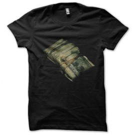 tee shirt liasse de billet en noir