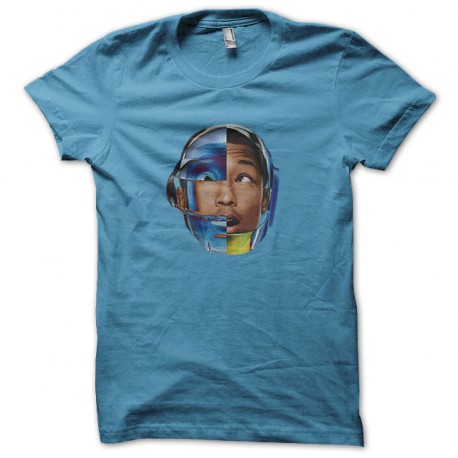 tee shirt pharrell williams avec le casque daft punk bleu ciel