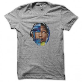 pharrell williams shirt with gray helmet daft punk