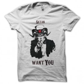 tee shirt satan want you blanc