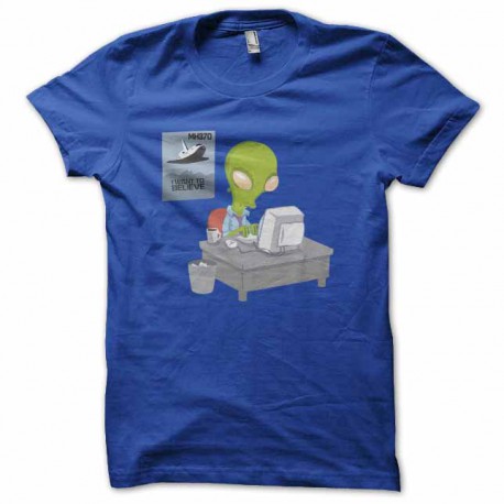 tee shirt mh370 malaisia airline ufo bleu royal