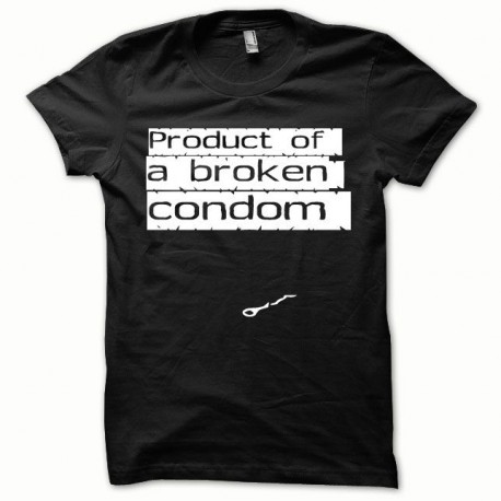 Tee shirt Broken condom blanc/noir