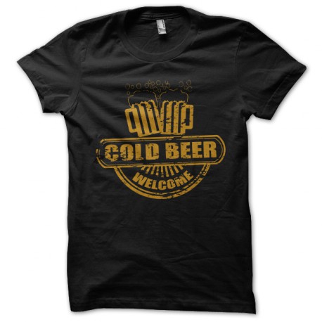 black tee shirt cold beer