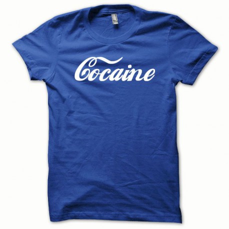 Tee shirt Cocaine blanc/bleu royal