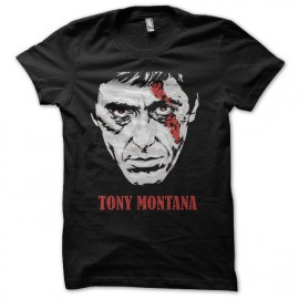 tee shirt tony montana cicatrice noir