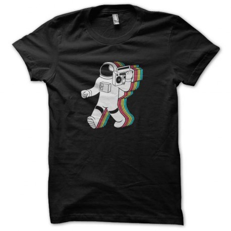 camisa de la música astronauta negro