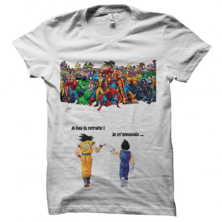 Goku y Vegeta camisa de Marvel Vs blanca