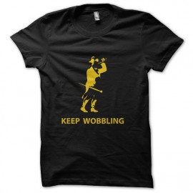 black t-shirt Keep wobbling